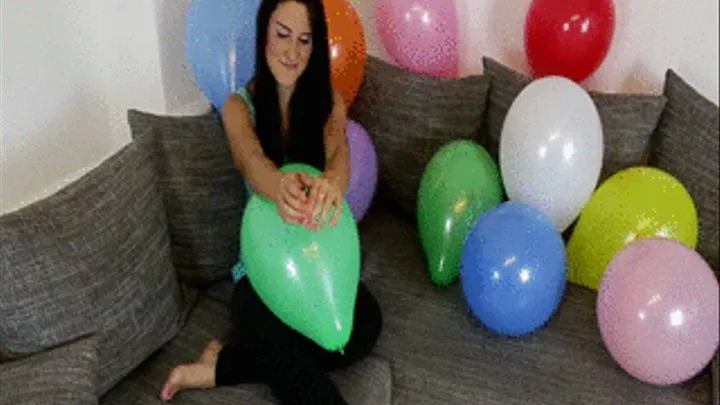 squeezing some small balloons