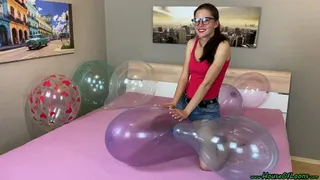 kissing, licking and nail2pop seven balloons