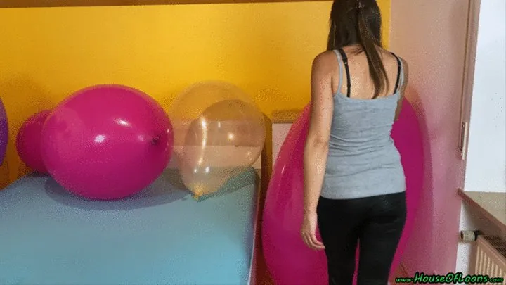 bouncing and popping huge balloons