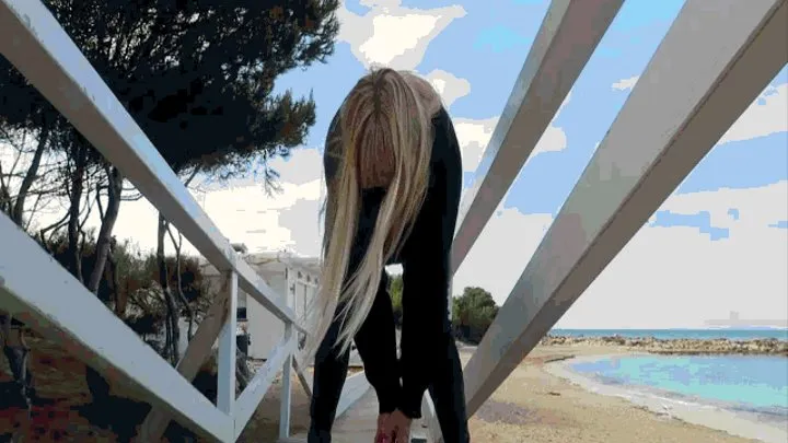 Stuck shoes on the beach