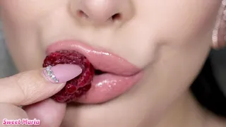 Eating raspberries ~ Sweet Maria