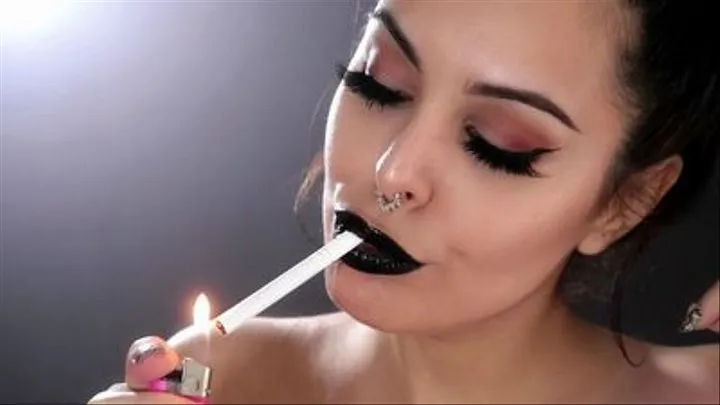 All whites and black lipstick marks ~ Sweet Maria