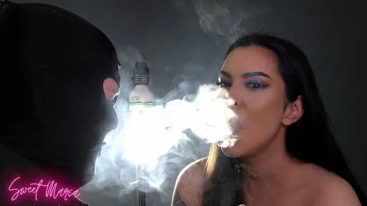 Blowing smoke on my slave's face (2 angles) ~ Sweet Maria