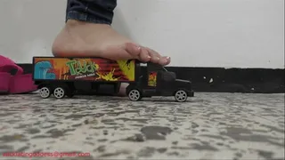 Toy truck crushed