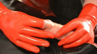 Shiny Rubber Cock Teasing