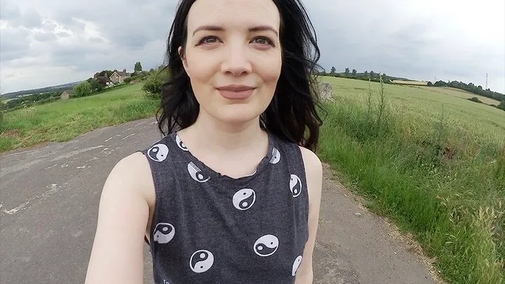 Jeans peeing and splashing outdoors