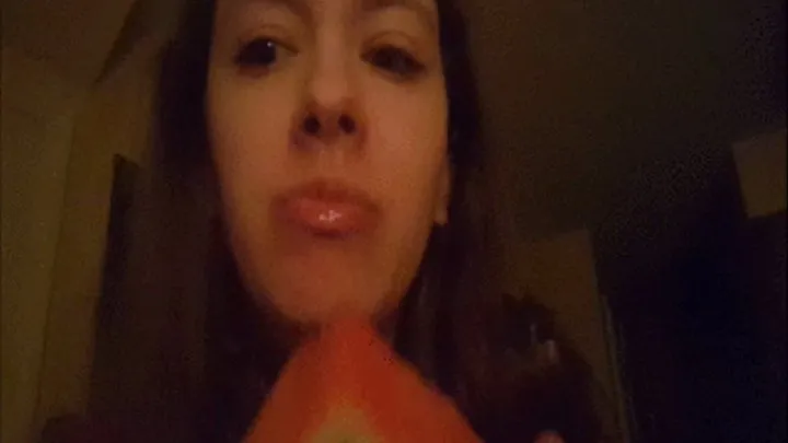 Eating a watermelon slice