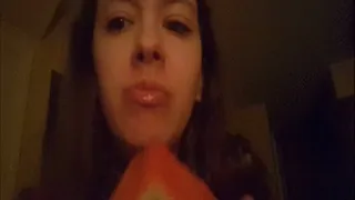 Eating a watermelon slice