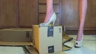 Crushing Boxes in Gold Heels