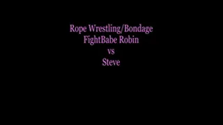 Rope Wrestling & Rope Bondage! FightBabe Robin vs Steve