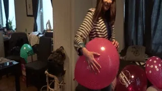 Sophie is back popping balloons