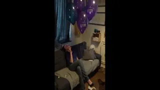 Sophie helium balloons popping