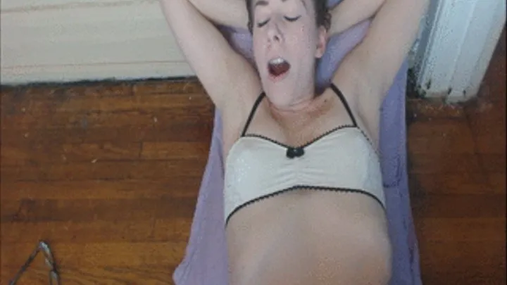 Sammys Pretty Armpits in a Vintage White Bra