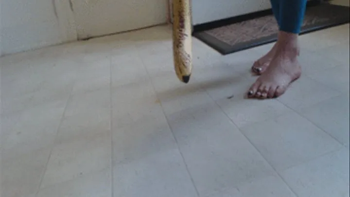 Sammy Crushes a Banana with her Bare Feet