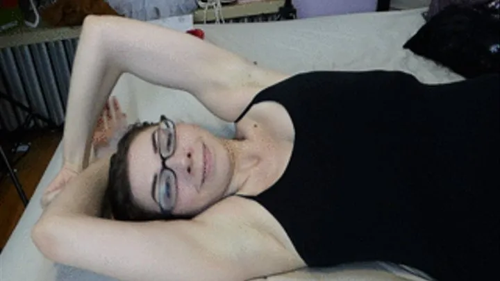 Sammy Shows Her Armpits in a thin black tank top