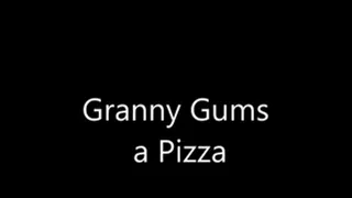 Granny eats her pizza