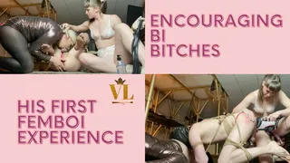 VIVIENNE L'AMOUR - ENCOURAGING BI BITCHES! HIS FIRST TIME!