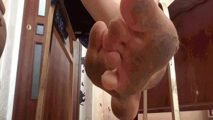 Dirty soles of feet