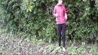 ( ) Jogging and pissing standing squat.