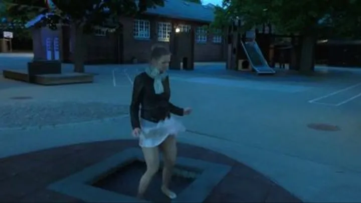 Playground Trampoline at Dusk