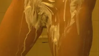 Armpit and pussy shaving in the shower