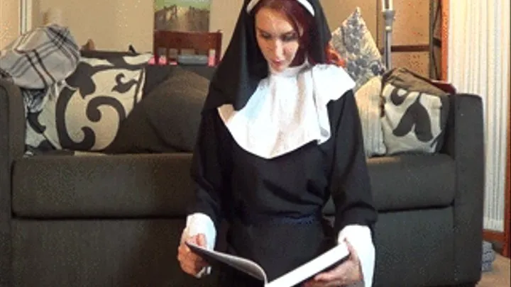 Naughty nun Veronica Ricci gets blackmailed and to strip by priest