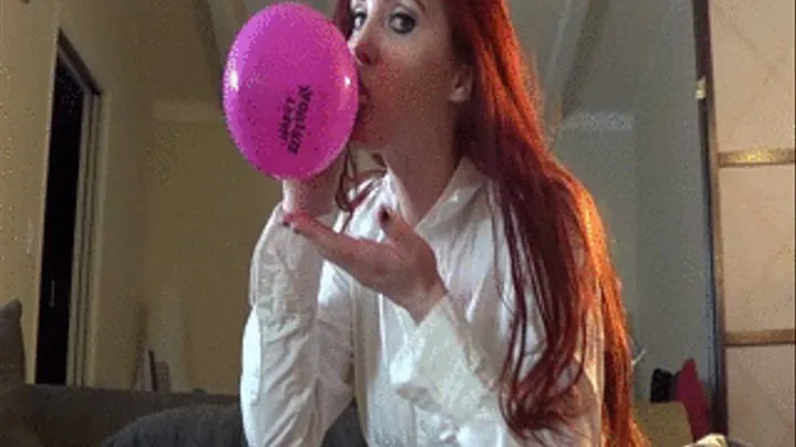 Schoolgirl Veronica Ricci blows and pops balloons with butt and more