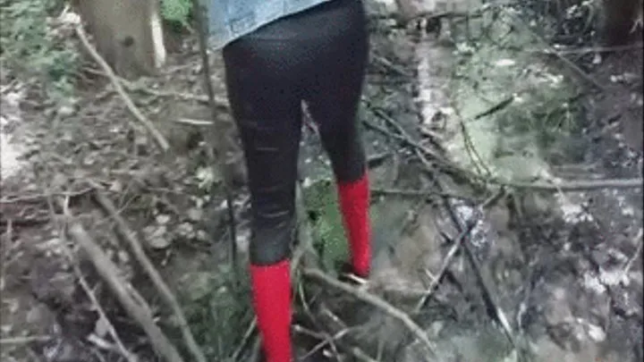 I'm going in the red rubber boots in a stream