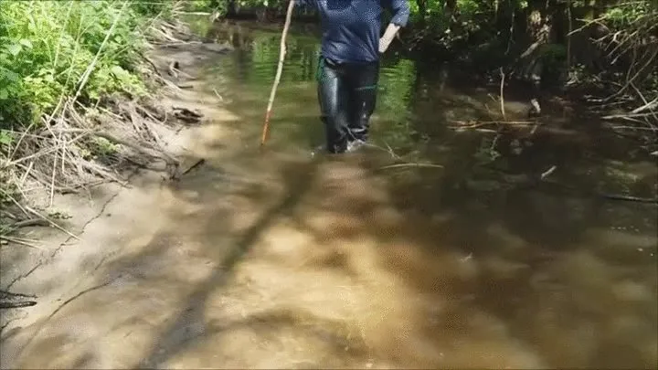 Beautiful river and waders