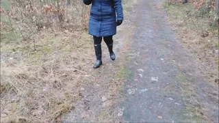 Wellingtons and forest path