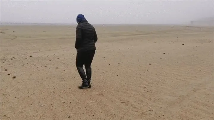 Boots and dried up lake