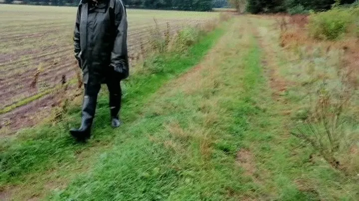 Dirt road and heavy rain