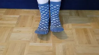 Turn off my bed socks to present sexy feet