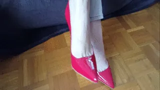 Presenting sexy red High Heels and red long toenails II