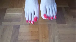 Presenting sexy red High Heels and red long toenails III