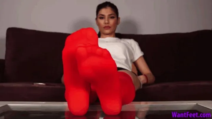 Red Pantyhosed Soles