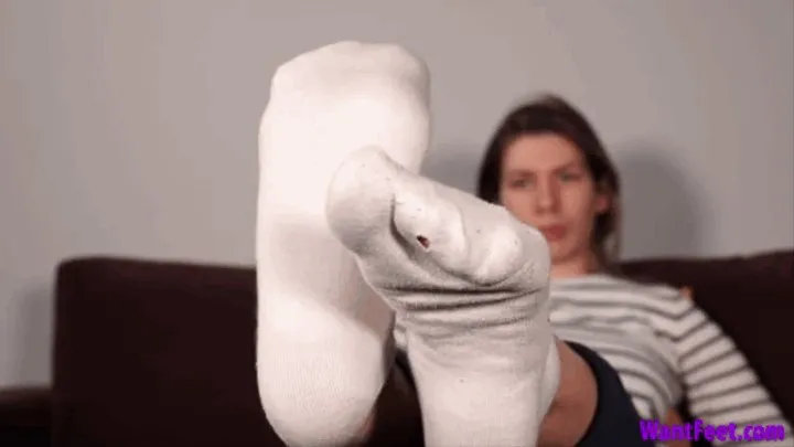 White Worn Socks - Sweaty Feet