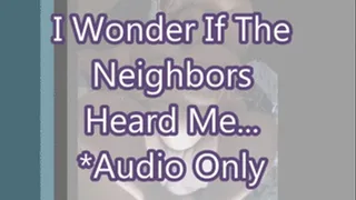 I Wonder if The Neighbors Heard Me... *Audio Only