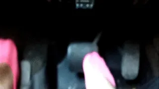 Driving in pink no-show socks