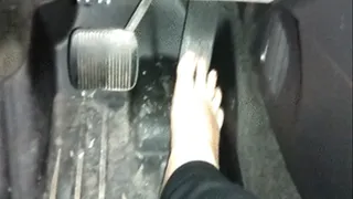 Driving barefoot at night