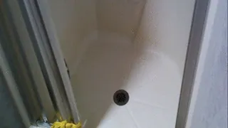 Rubbing soles in shower