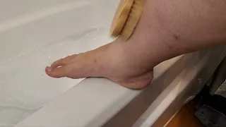 Skin brushing legs and feet