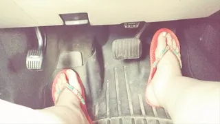 Driving in red flip flops
