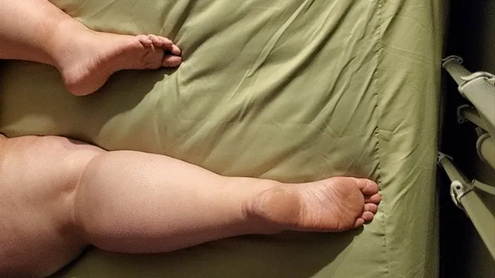 Napping Bbw feet and legs on mint sheets Part3