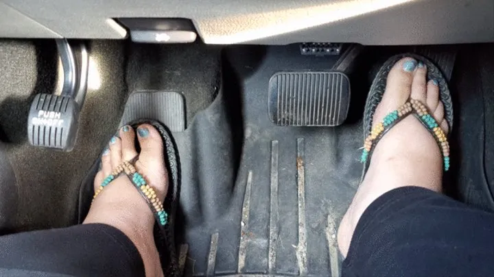 Driving in black flipflops 3