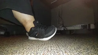 Bbw slips sneakers off under her desk
