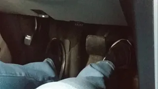 Passenger view Sneaker clad pedal pushing