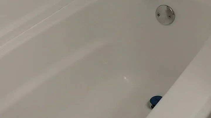 Washing dirty feet in the bathtub