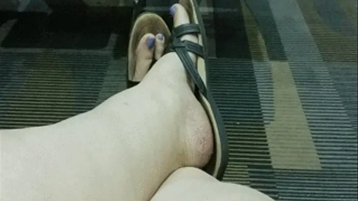 Feet propped up in public