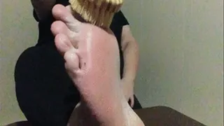 Dry brushing dry heels and soles